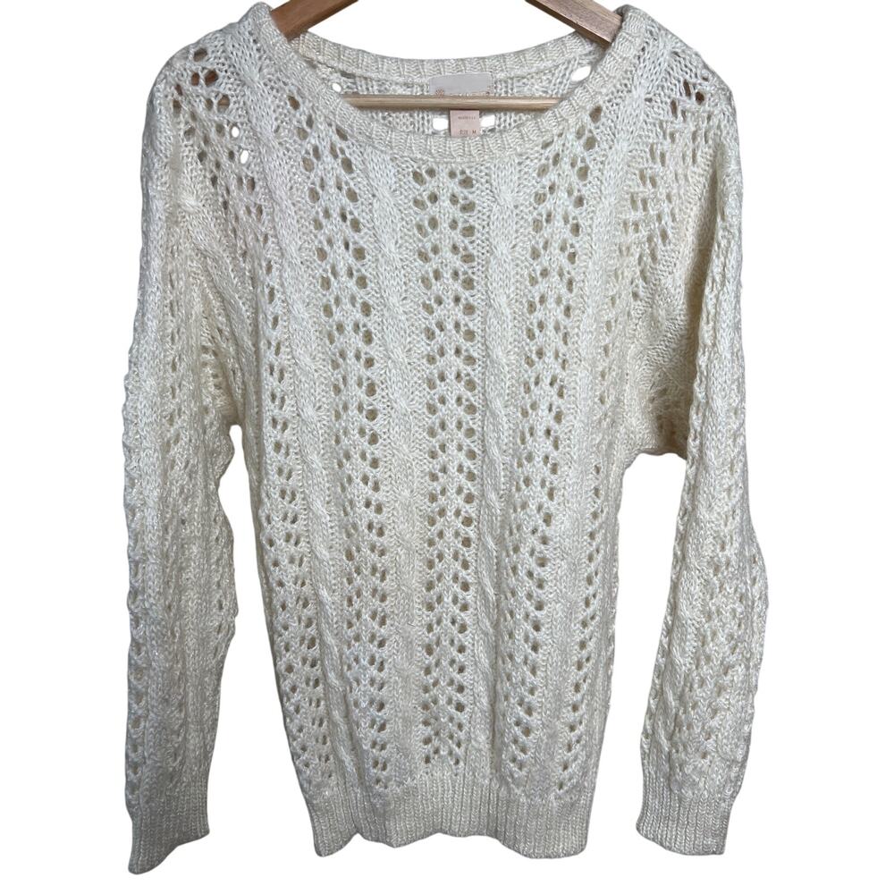 Vintage John Meyer White Knit Size Medium Pullover Crewneck